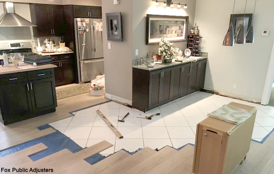 Kitchen damage in a South Florida home.