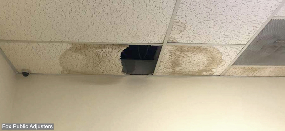 Ceiling damage in a South Florida home.
