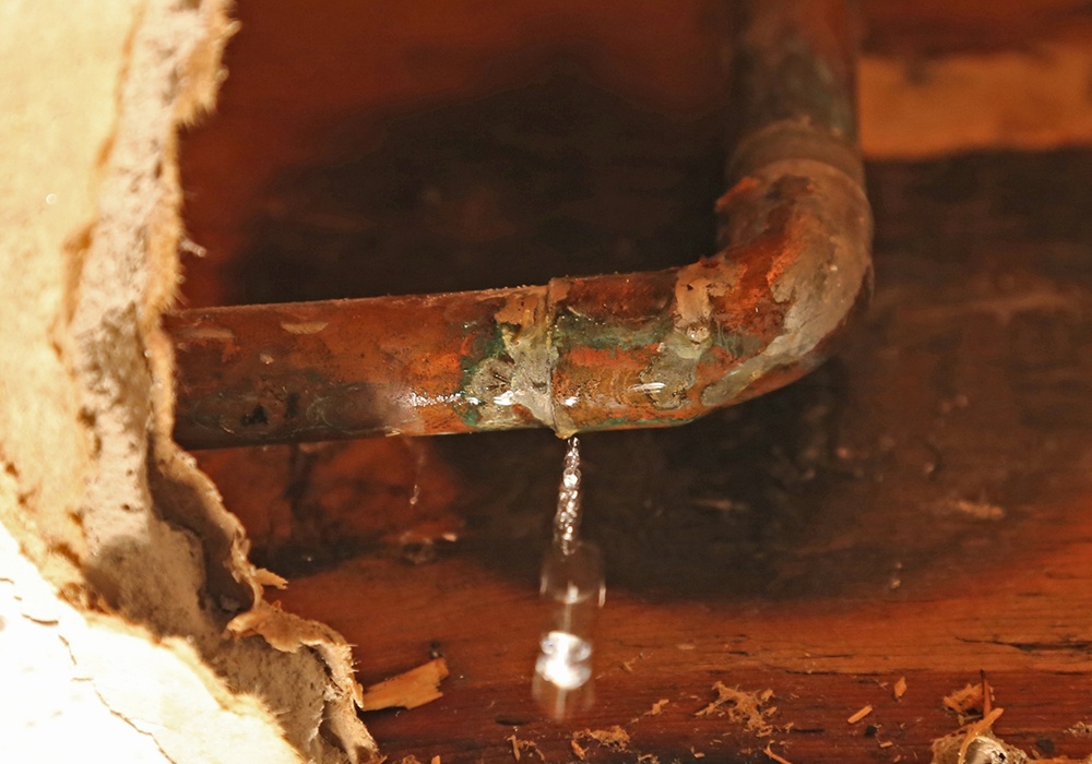 Leaking pipe in a Broward County home